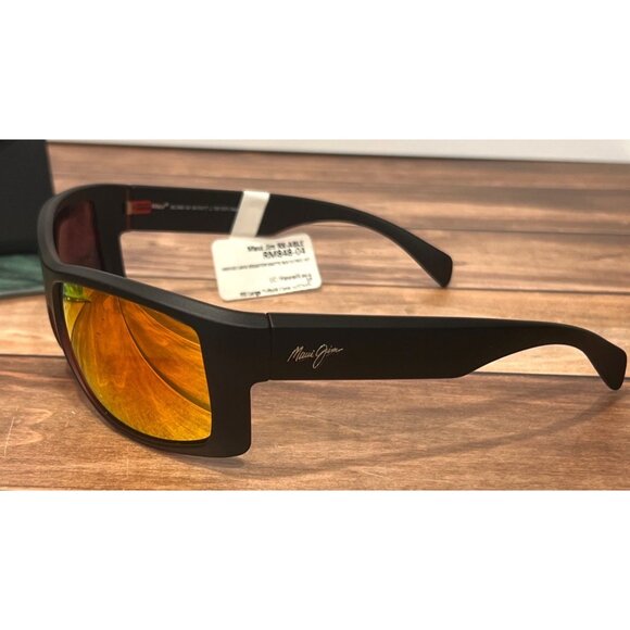 NEW Maui Jim RXABLE RM 848-04 Hawaii Lava Matte Black Sunglasses W/ Red Interior - Picture 2 of 7